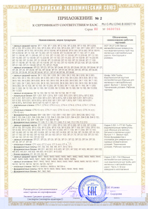 Сертификат соответствия ЕАЭС Приложение №2